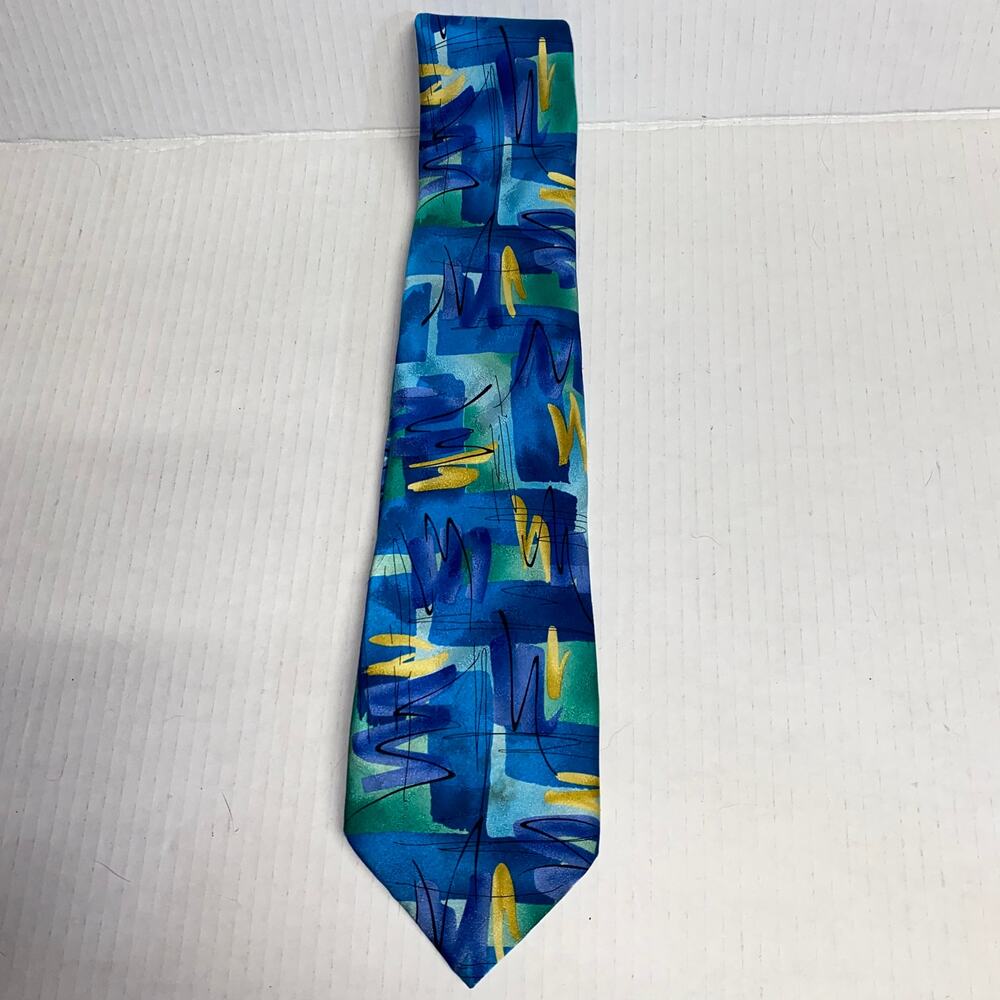 Jerry J. Garcia Vintage 2004 Blue Psychedelic Neck Tie Men's 62" 100% Silk